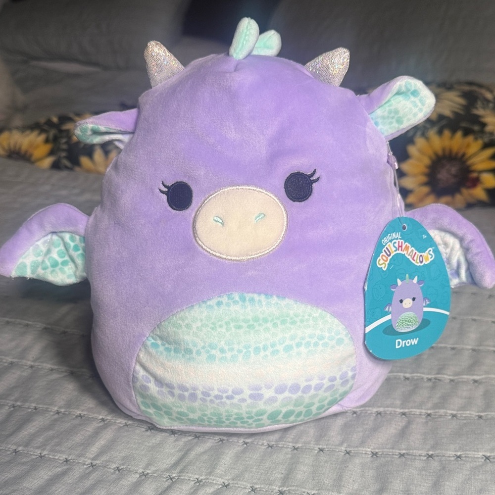 Squishmallows Purple Dragon Drow Plush - Picture 2 of 5
